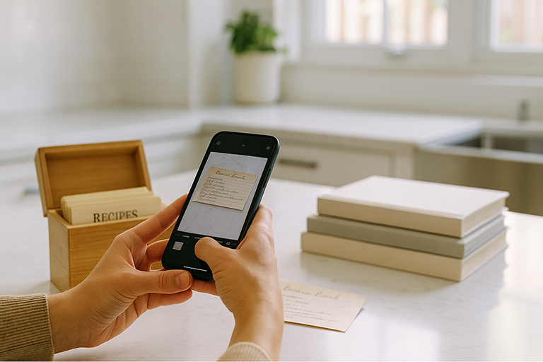 Using the Family Cookbook Project mobile app to scan recipes