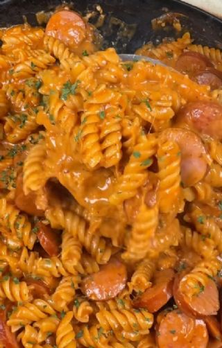 one pan kielbasa pasta image