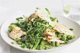 Asparagus Chicken Salad with Curried dressing image