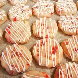 White Chocolate Cherry Shortbread Cookies image