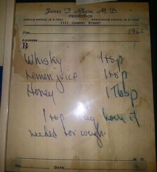 Cough Syrup Prescription from 1962 image