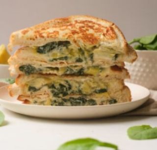 Spinach & artichoke grilled cheese sandwiches image