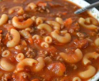 Beefy Tomato Macaroni Soup image