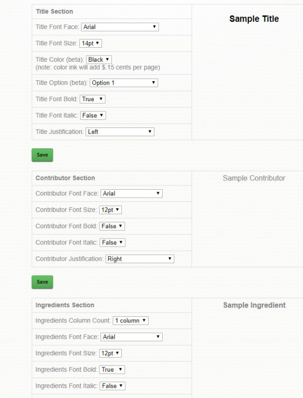 Using Custom Recipe Layouts in a Family Cookbook Project