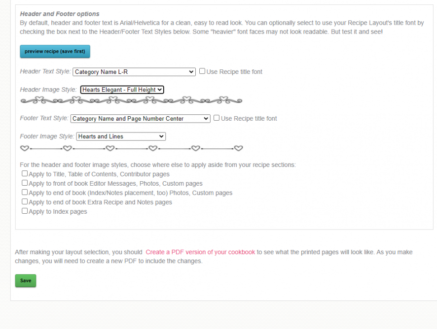 FamilyCookbookProject.com Expanding Layout Options