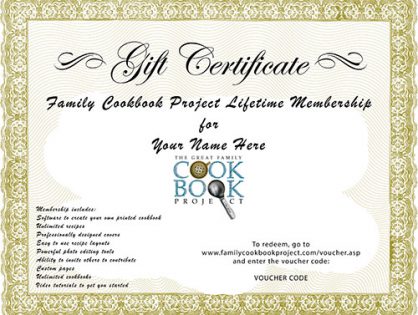 Give the Gift of Family Cookbook Project Lifetime Membership!