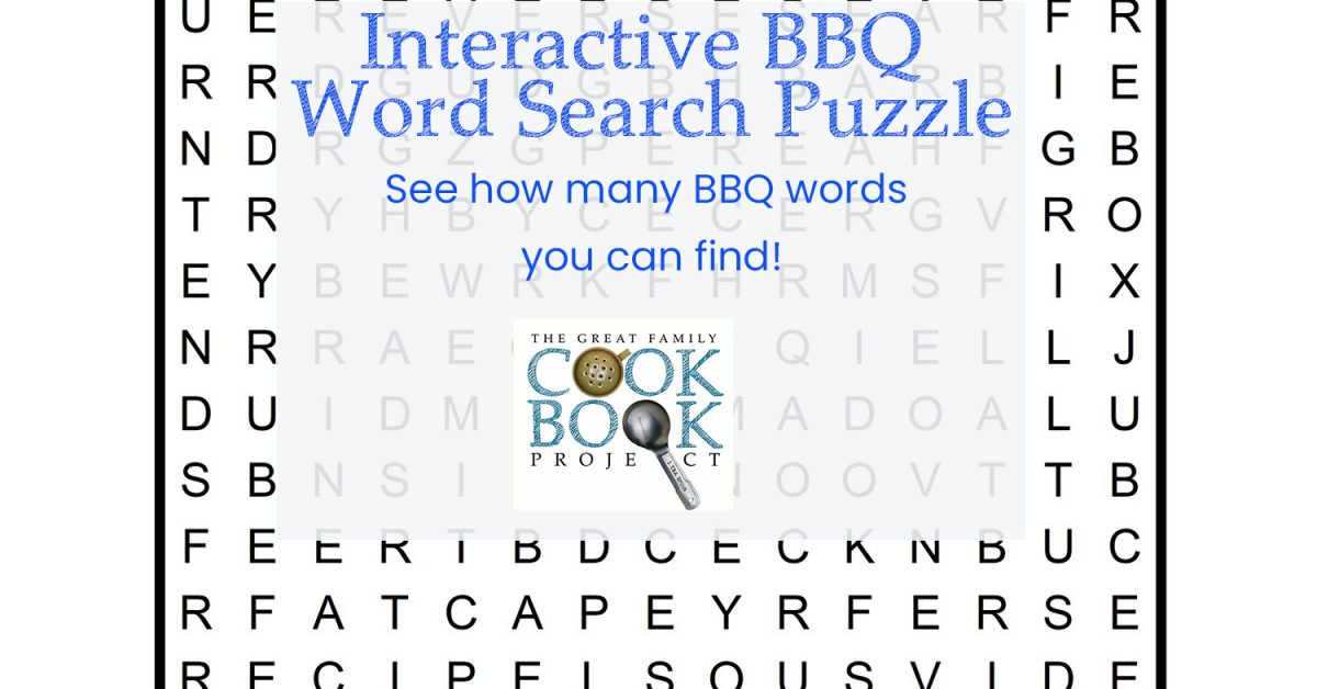 BBQ Word Search – The Family Cookbook Project