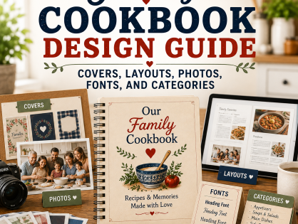Family Cookbook Design Guide: Covers, Layouts, Photos, Fonts, and Categories