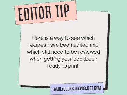 Cookbook Editor Recipe Editing Tip